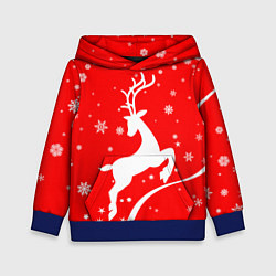 Толстовка-худи детская Christmas deer, цвет: 3D-синий