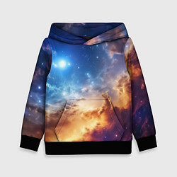 Детская толстовка Оранжевая небула космос