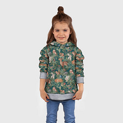 Толстовка-худи детская Goblincore - лес зверей, цвет: 3D-меланж — фото 2