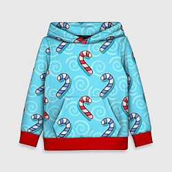 Детская толстовка Новогодний леденец трость