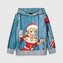 Толстовка-худи детская Подарок от снегурочки, цвет: 3D-меланж