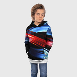 Толстовка-худи детская Синяя и красная абстракция, цвет: 3D-белый — фото 2