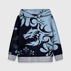 Детская толстовка Дракон со снежинками