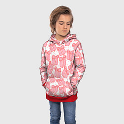 Толстовка-худи детская Узор с розовыми бантами в горошек, цвет: 3D-красный — фото 2