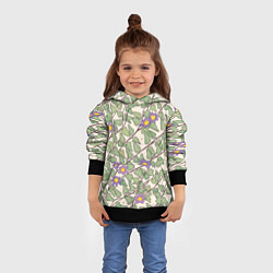 Толстовка-худи детская Клематис, цвет: 3D-черный — фото 2