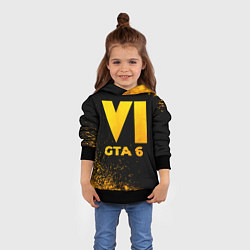 Толстовка-худи детская GTA 6 - gold gradient, цвет: 3D-черный — фото 2