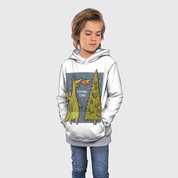 Толстовка-худи детская Дракон елка гори, цвет: 3D-меланж — фото 2