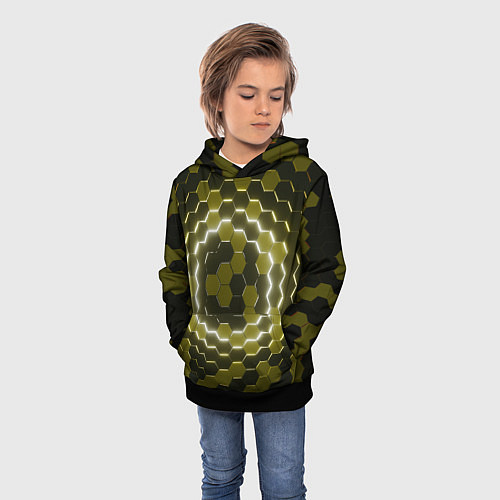 Детская толстовка Гексагональная броня / 3D-Черный – фото 3