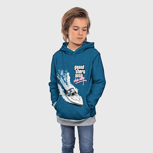 Детская толстовка Grand Theft Auto - Vice City / 3D-Меланж – фото 3