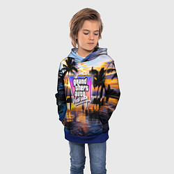 Толстовка-худи детская Grand theft auto 6 vice city, цвет: 3D-синий — фото 2