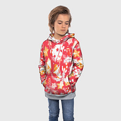 Толстовка-худи детская Рождественские узоры колокольчики, цвет: 3D-меланж — фото 2