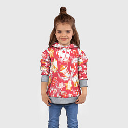 Толстовка-худи детская Рождественские узоры колокольчики, цвет: 3D-меланж — фото 2
