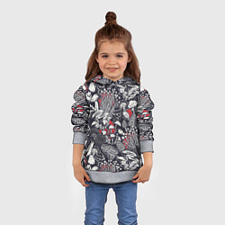 Толстовка-худи детская Разные грибы, цвет: 3D-меланж — фото 2