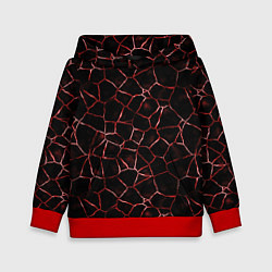 Толстовка-худи детская Лава кракелюрная, цвет: 3D-красный