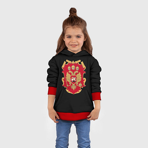 Детская толстовка Российская империя символика герб щит / 3D-Красный – фото 4