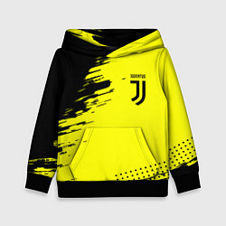 Толстовка-худи детская Juventus спортивные краски, цвет: 3D-черный