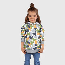 Толстовка-худи детская Пушистые кошки, цвет: 3D-меланж — фото 2