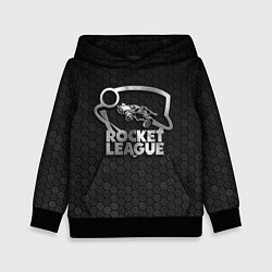 Толстовка-худи детская Rocket League - metal logo, цвет: 3D-черный