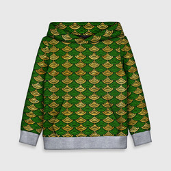 Детская толстовка Зелёно-золотая чешуя