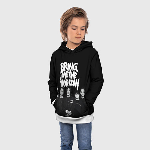 Детская толстовка Bring me the horizon - group / 3D-Белый – фото 3