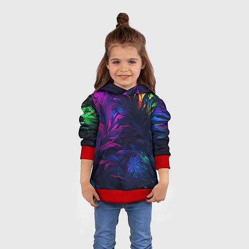 Детская толстовка Абстрактный камуфляж в кислотных абстрактных пятна / 3D-Красный – фото 4