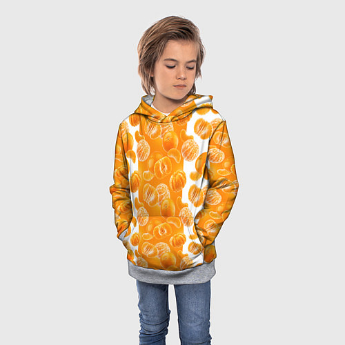 Детская толстовка Мандарины / 3D-Меланж – фото 3