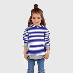 Толстовка-худи детская Тельняшка моряка, цвет: 3D-меланж — фото 2