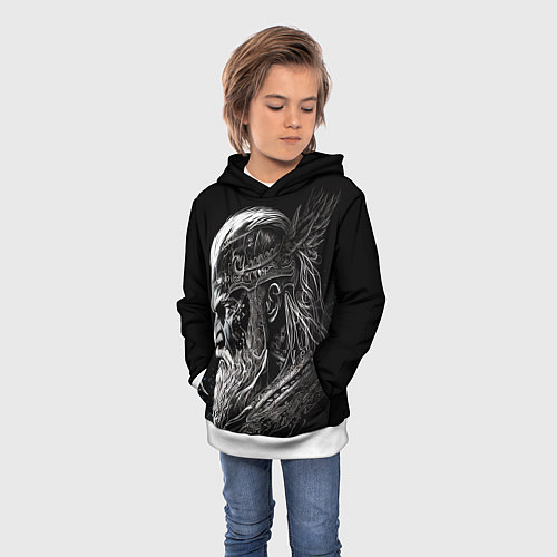 Детская толстовка Лидер викингов / 3D-Белый – фото 3