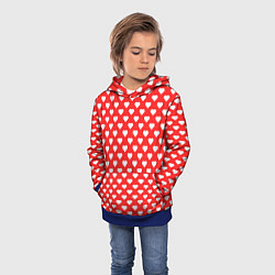 Толстовка-худи детская Сердечный фон, цвет: 3D-синий — фото 2