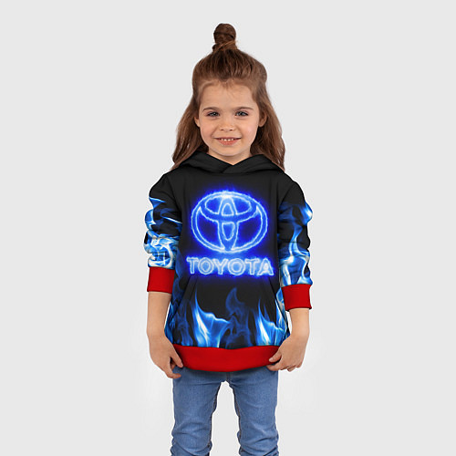 Детская толстовка Toyota neon fire / 3D-Красный – фото 4