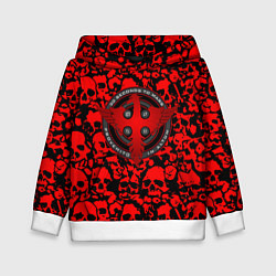 Толстовка-худи детская Thirty Seconds to Mars skull pattern, цвет: 3D-белый