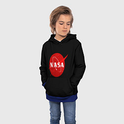 Толстовка-худи детская NASA redlogo space usa, цвет: 3D-синий — фото 2