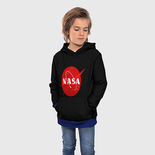 Детская толстовка NASA redlogo space usa / 3D-Синий – фото 3