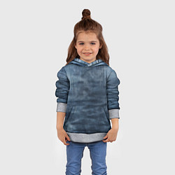 Толстовка-худи детская Старая джинса, цвет: 3D-меланж — фото 2