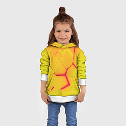 Толстовка-худи детская Плиты желтые броня, цвет: 3D-белый — фото 2