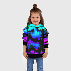 Толстовка-худи детская Marshmello neon space, цвет: 3D-черный — фото 2