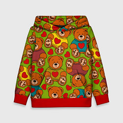 Детская толстовка Мишки игрушечные и сердечки