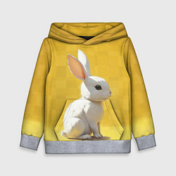 Толстовка-худи детская Белоснежный кролик, цвет: 3D-меланж