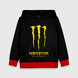 Толстовка-худи детская Monster energy yellow color, цвет: 3D-красный