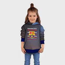 Толстовка-худи детская Логотип футбольный клуб Барселона, цвет: 3D-синий — фото 2