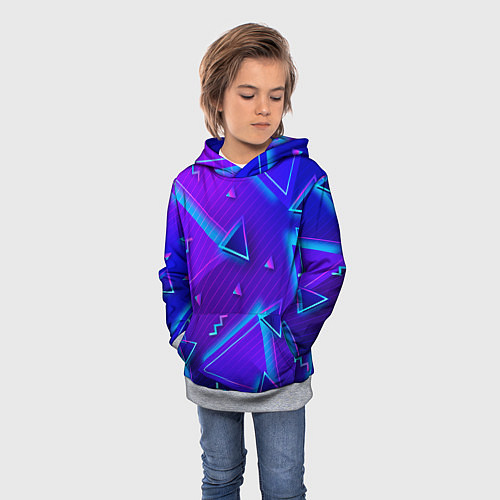 Детская толстовка Neon Pattern colored / 3D-Меланж – фото 3