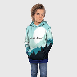 Толстовка-худи детская Горный Алтай пейзаж, цвет: 3D-синий — фото 2