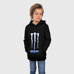 Толстовка-худи детская Monster energy голубой, цвет: 3D-черный — фото 2