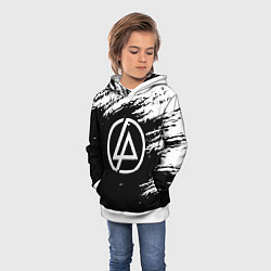 Толстовка-худи детская Linkin Park - black and white, цвет: 3D-белый — фото 2