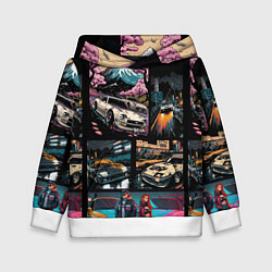 Толстовка-худи детская Japanese jdm art, цвет: 3D-белый