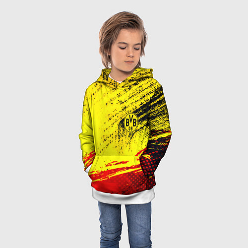 Детская толстовка Borussia color краски спорт / 3D-Белый – фото 3