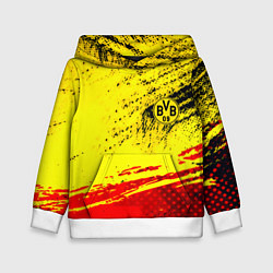 Толстовка-худи детская Borussia color краски спорт, цвет: 3D-белый