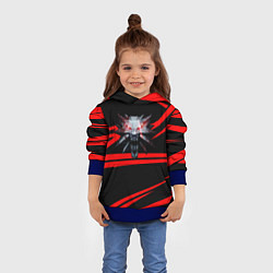 Толстовка-худи детская Ведьмак дикая охота лого линии, цвет: 3D-синий — фото 2