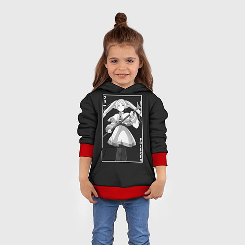 Детская толстовка Frieren waifu / 3D-Красный – фото 4