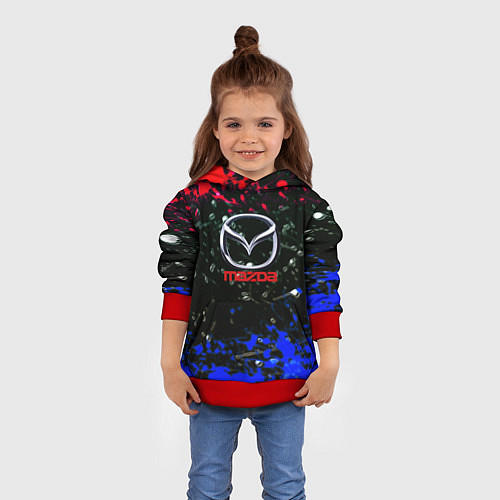 Детская толстовка Mazda краски абстракция спорт / 3D-Красный – фото 4